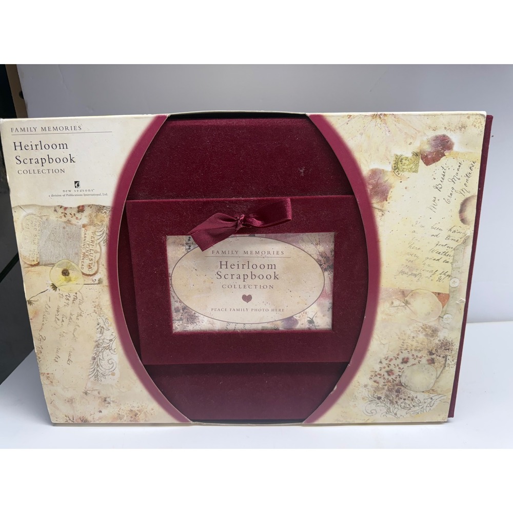 New Seasons FamilyMemories Heirloom Scrapbook Collection Burgundy Velvet Box Kit